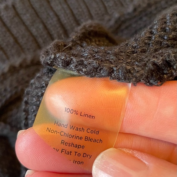 Talbots Petites Sleeveless Black 100% Linen Pullover Cable Knit Sweater Size L - Picture 5 of 5